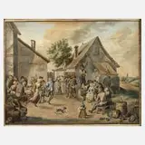 J. Maas, Das Dorffest, 1840, Aquarell und Deckfarben auf Papier