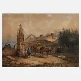 Jan Gerard Smits, Gebet am Abend, Aquarell und etwas Deckfarbe auf Papier