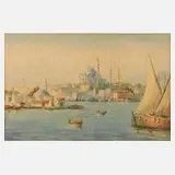 Vahit Armagan, Blick auf Istanbul, Aquarell