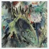 Werner Diedrich, Gartenstück, 1949, Aquarell auf kräftigem Japanpapier