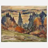 Fredo Bley, Herbstlandschaft, Aquarell