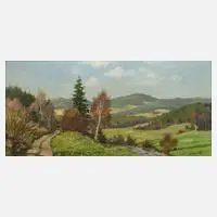 Siegfried Henze, Vogtländische Frühlingslandschaft, Öl auf Leinwand