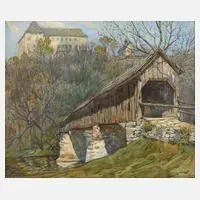 Rudolf Poeschmann, An der Saale bei Burgk, 1912, Mischtechnik