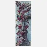 Siegfried Ratzlaff, "Herbstliches Weinlaub", Acryl auf Hartfaserplatte