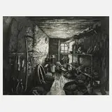 Hans-Jürgen Reichelt, "Die Korbkammer", Radierung mit Aquatinta