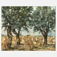 Willy Semm, Spätsommerliche Erntelandschaft, Öl auf Leinwand