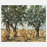 Willy Semm, Spätsommerliche Erntelandschaft, Öl auf Leinwand