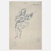 Skizze zum "Musikclown" by Werner Tübke, 1980, Zeichnung, sold Sep 2024