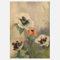 Paul Wilhelm, Mohnblüten, Aquarell und Tusche über Bleistift