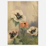 Paul Wilhelm, Mohnblüten, Aquarell und Tusche über Bleistift