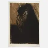Michael Morgner, "Angst", Farbradierung