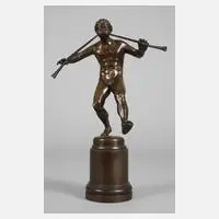 Prof. Carl Peters, Faun mit Flöten, Bronze