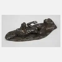 Bergmann, Wiener Bronze liegender Faun, Bronze