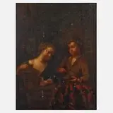 M. Werff, Die jungen Vogelfänger, 1710, Öl auf alt gesiegelter Holzplatte