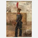 Léon Carré, Soldat im Hafen, Öl auf Leinwand