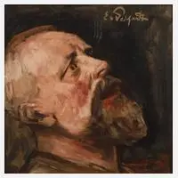 Eduard von Gebhardt, Portraitstudie eines älteren Herrn, Ölstudie auf Malkarton