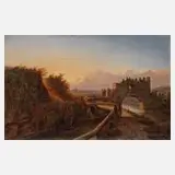 August Matthias Hagen, Italienische Landschaft, 1860, Bleistiftzeichnung