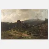 Ferdinand König, „Feuerstein Klippen“ im Harz, 1886, Öl auf Leinwand und Keilrahmen