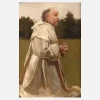 Ernst te Peerdt, Mönchsstudie, Öl auf Holzplatte