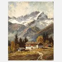 Carl Bertold, Bauernhof im Gebirge, Öl auf Leinwand