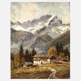 Carl Bertold, Bauernhof im Gebirge, Öl auf Leinwand