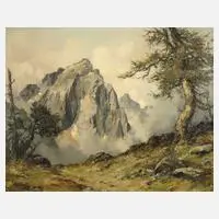 Ernst Bröcker, Hochgebirgslandschaft, Öl auf Leinwand