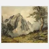 Ernst Bröcker, Hochgebirgslandschaft, Öl auf Leinwand