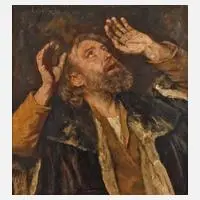 Eduard von Gebhardt, Studie eines älteren Herrn, Öl auf Holz
