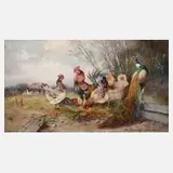Max Hänger sen., Prächtiges Federvieh, Öl auf Holz