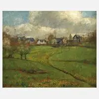 Richard Hartmann, Dickschied im Taunus im Frühling, 1921, Öl auf Karton