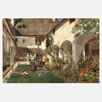 Julius Jacob d.J., "Klosterhof in Tirol", Öl auf Leinwand
