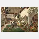 Julius Jacob d.J., "Klosterhof in Tirol", Öl auf Leinwand