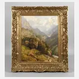 Marie Onken-Palme, Sommerliche Hochgebirgslandschaft, Öl auf strukturierter Pressspanplatte