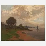 Ernst Petrich, Küstenszene, 1912, Öl auf Leinwand