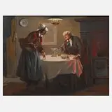 Alexander Rosell, Zum Abendbrot, Öl auf Leinwand