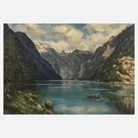 Eugen Rummel, Ansicht Königssee, Öl auf Leinwand