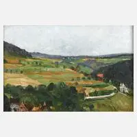 Gustav Schraegle, Sommerlandschaft, 1912, Öl auf Leinwand