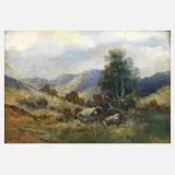 Josef Skowronski, Im Gebirge, Öl auf Pappe