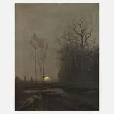 Stephanie von Strechine, Romantische Mondlandschaft, 1882, Öl auf Leinwand