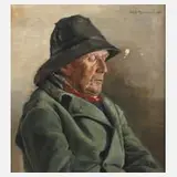 Adolph Thywissen, Fischerportrait, 1896, Öl auf Leinwand