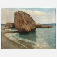 Adolph Thywissen, Felsenküste auf Capri, Öl auf Leinwand
