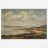 Gyula Varady, Am Balaton, 1921, Öl auf Leinen auf Karton kaschiert