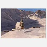 Cornelius Wagner, Das Bergkirchli in Arosa, Öl auf Leinwand und Keilrahmen