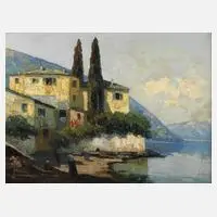 Rudolf Weber, Mediterrane Landschaft, Öl auf Leinwand