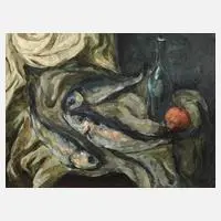 Pavel Feinstein, Stillleben mit Fischen und Orange