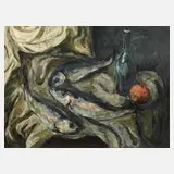 Pavel Feinstein, Stillleben mit Fischen und Orange