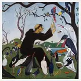 Géza Vörös, Franz von Assisi predigt den Vögeln, Öl auf Leinwand