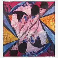 Stefan Vukmanovic, Wendebild, Acryl auf strukturierter Pressspanplatte