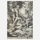 Cornelis Cort, Ruhe auf der Flucht nach Ägypten, Kupferstich auf Bütten