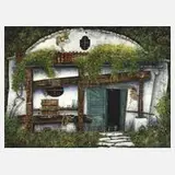 Karl Goldammer, Gartenhaus, Farbradierung mit gekonntem Kolorit auf Velin